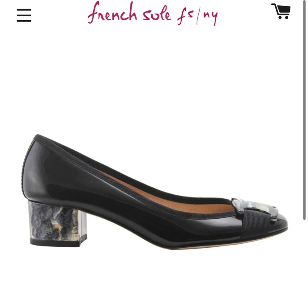 French Sole FSNY Sonja by Sonja Morgan Jolie Black Patent shoes size 10